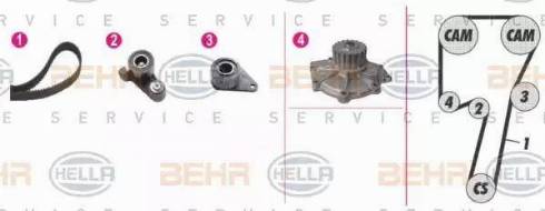 BEHR HELLA Service 8MP 376 807-801 - Water Pump & Timing Belt Set autospares.lv