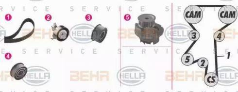 BEHR HELLA Service 8MP 376 807-831 - Water Pump & Timing Belt Set autospares.lv