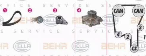 BEHR HELLA Service 8MP 376 814-811 - Water Pump & Timing Belt Set autospares.lv