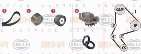 BEHR HELLA Service 8MP 376 814-881 - Water Pump & Timing Belt Set autospares.lv