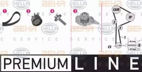 BEHR HELLA Service 8MP 376 814-831 - Water Pump & Timing Belt Set autospares.lv