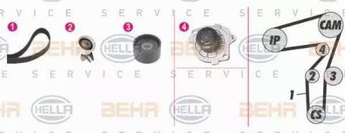 BEHR HELLA Service 8MP 376 814-871 - Water Pump & Timing Belt Set autospares.lv