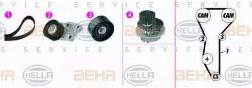 BEHR HELLA Service 8MP 376 815-891 - Water Pump & Timing Belt Set autospares.lv