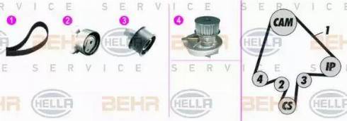 BEHR HELLA Service 8MP 376 815-851 - Water Pump & Timing Belt Set autospares.lv