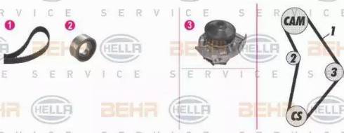 BEHR HELLA Service 8MP 376 815-811 - Water Pump & Timing Belt Set autospares.lv