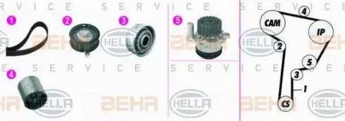 BEHR HELLA Service 8MP 376 815-871 - Water Pump & Timing Belt Set autospares.lv