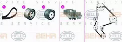 BEHR HELLA Service 8MP 376 816-801 - Water Pump & Timing Belt Set autospares.lv