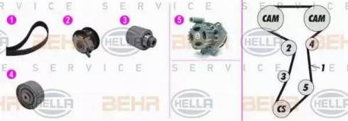 BEHR HELLA Service 8MP 376 816-881 - Water Pump & Timing Belt Set autospares.lv