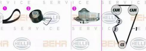 BEHR HELLA Service 8MP 376 816-821 - Water Pump & Timing Belt Set autospares.lv