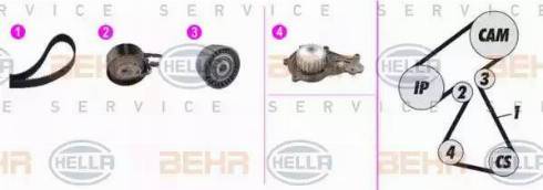 BEHR HELLA Service 8MP 376 816-871 - Water Pump & Timing Belt Set autospares.lv