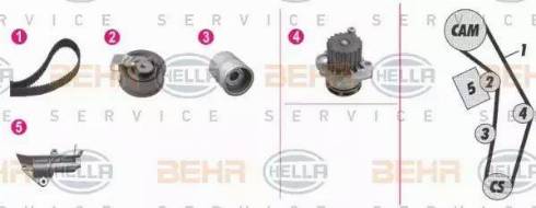 BEHR HELLA Service 8MP 376 810-861 - Water Pump & Timing Belt Set autospares.lv