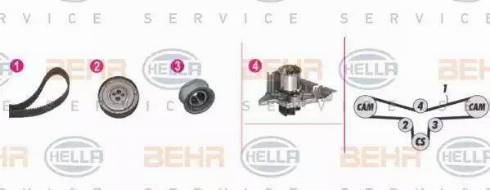 BEHR HELLA Service 8MP 376 810-811 - Water Pump & Timing Belt Set autospares.lv