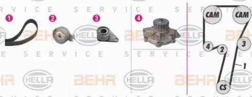 BEHR HELLA Service 8MP 376 810-831 - Water Pump & Timing Belt Set autospares.lv