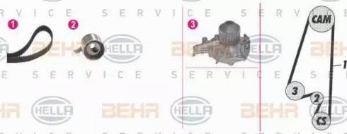 BEHR HELLA Service 8MP 376 811-891 - Water Pump & Timing Belt Set autospares.lv