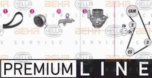 BEHR HELLA Service 8MP 376 811-841 - Water Pump & Timing Belt Set autospares.lv
