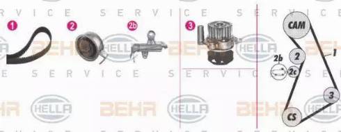 BEHR HELLA Service 8MP 376 811-831 - Water Pump & Timing Belt Set autospares.lv