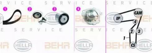 BEHR HELLA Service 8MP 376 818-841 - Water Pump & Timing Belt Set autospares.lv