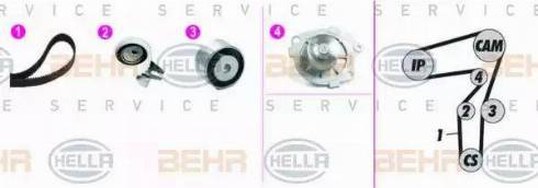 BEHR HELLA Service 8MP 376 818-851 - Water Pump & Timing Belt Set autospares.lv