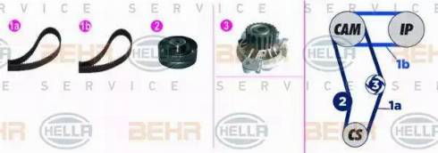 BEHR HELLA Service 8MP 376 818-801 - Water Pump & Timing Belt Set autospares.lv