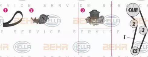 BEHR HELLA Service 8MP 376 813-841 - Water Pump & Timing Belt Set autospares.lv