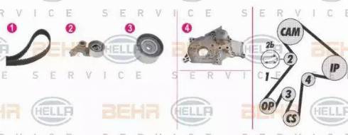 BEHR HELLA Service 8MP 376 813-851 - Water Pump & Timing Belt Set autospares.lv