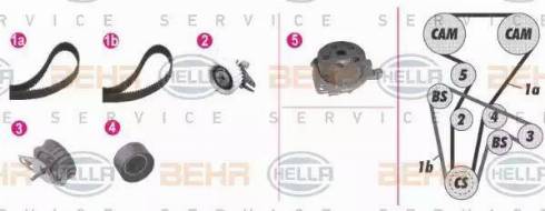 BEHR HELLA Service 8MP 376 813-801 - Water Pump & Timing Belt Set autospares.lv