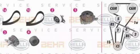 BEHR HELLA Service 8MP 376 813-811 - Water Pump & Timing Belt Set autospares.lv