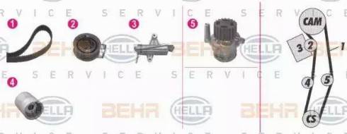 BEHR HELLA Service 8MP 376 812-881 - Water Pump & Timing Belt Set autospares.lv