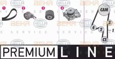 BEHR HELLA Service 8MP 376 812-871 - Water Pump & Timing Belt Set autospares.lv