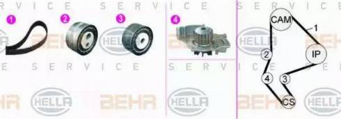 BEHR HELLA Service 8MP 376 817-811 - Water Pump & Timing Belt Set autospares.lv