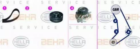 BEHR HELLA Service 8MP 376 817-881 - Water Pump & Timing Belt Set autospares.lv