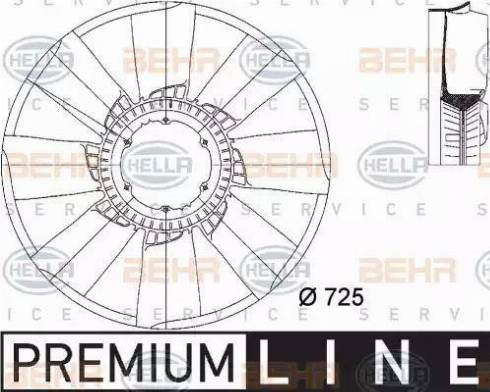 BEHR HELLA Service 8MV 376 733-221 - Fan Wheel, engine cooling autospares.lv