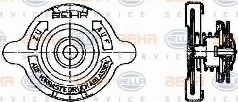 BEHR HELLA Service 8MY 376 742-111 - Sealing Cap, coolant tank autospares.lv