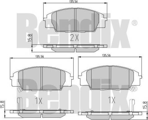 BENDIX 510991 - Brake Pad Set, disc brake autospares.lv