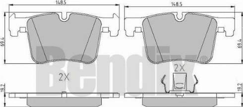 BENDIX 510950 - Brake Pad Set, disc brake autospares.lv