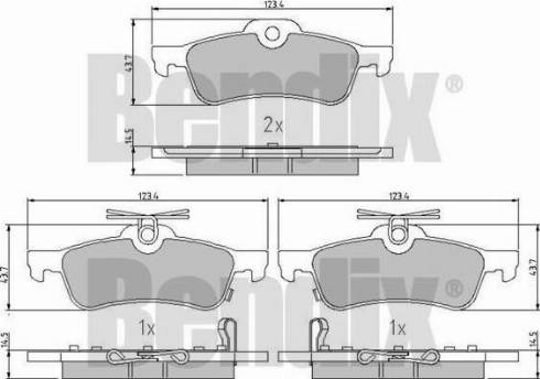 BENDIX 510989 - Brake Pad Set, disc brake autospares.lv