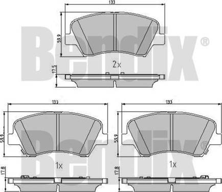 BENDIX 510980 - Brake Pad Set, disc brake autospares.lv