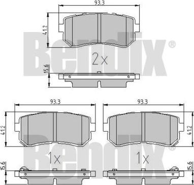 BENDIX 510983 - Brake Pad Set, disc brake autospares.lv