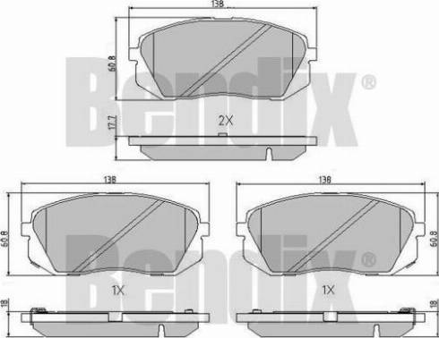 BENDIX 510921 - Brake Pad Set, disc brake autospares.lv