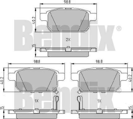 BENDIX 510923 - Brake Pad Set, disc brake autospares.lv