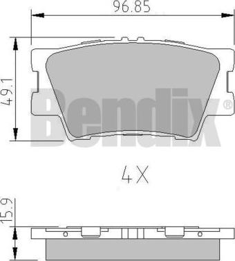 BENDIX 510496 - Brake Pad Set, disc brake autospares.lv