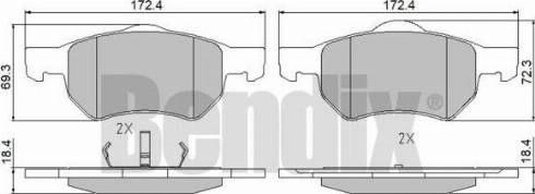 BENDIX 510497 - Brake Pad Set, disc brake autospares.lv