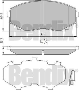 BENDIX 510441 - Brake Pad Set, disc brake autospares.lv