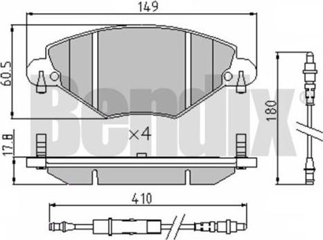 BENDIX 510447 - Brake Pad Set, disc brake autospares.lv