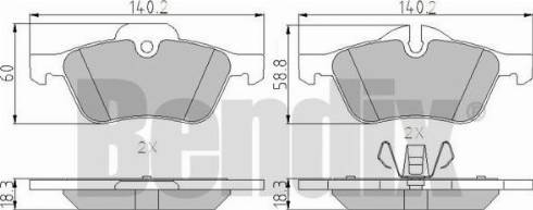 BENDIX 510455 - Brake Pad Set, disc brake autospares.lv