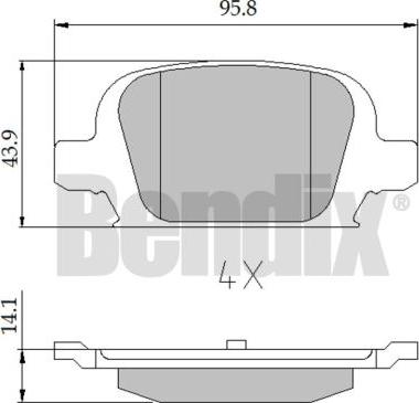 BENDIX 510450 - Brake Pad Set, disc brake autospares.lv