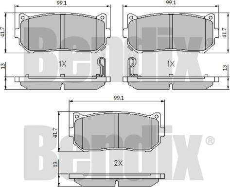 BENDIX 510469 - Brake Pad Set, disc brake autospares.lv