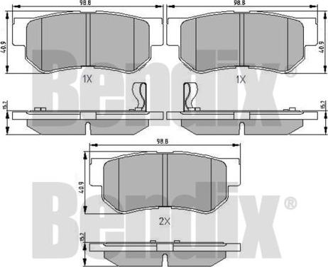 BENDIX 510419 - Brake Pad Set, disc brake autospares.lv