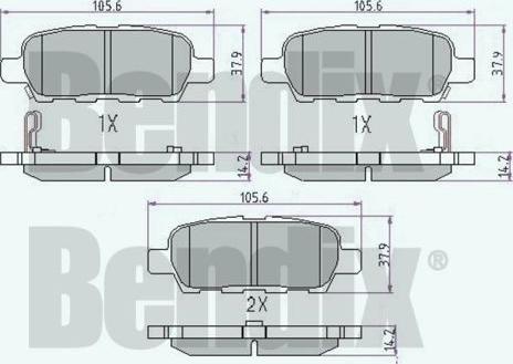 BENDIX 510416 - Brake Pad Set, disc brake autospares.lv
