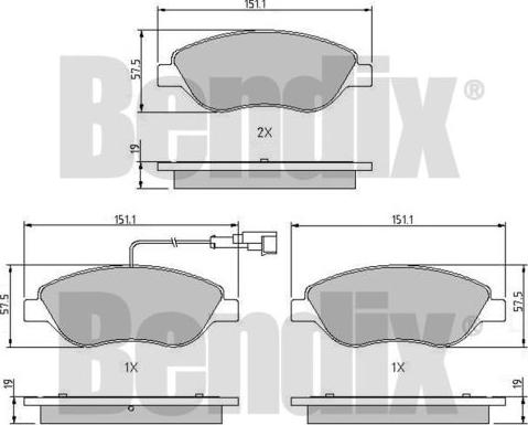 BENDIX 510411 - Brake Pad Set, disc brake autospares.lv